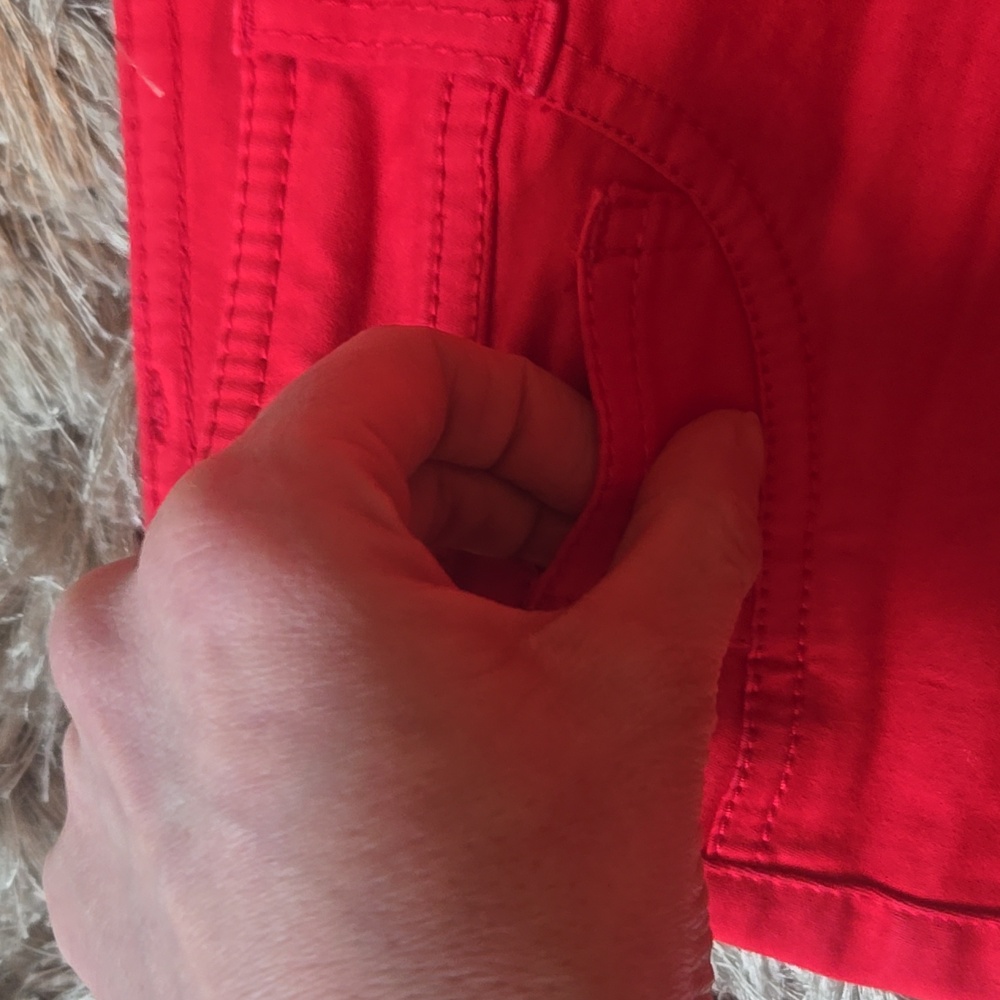 Calvin Klein Red Pants with Zipper Detail - Picture 4 of 16
